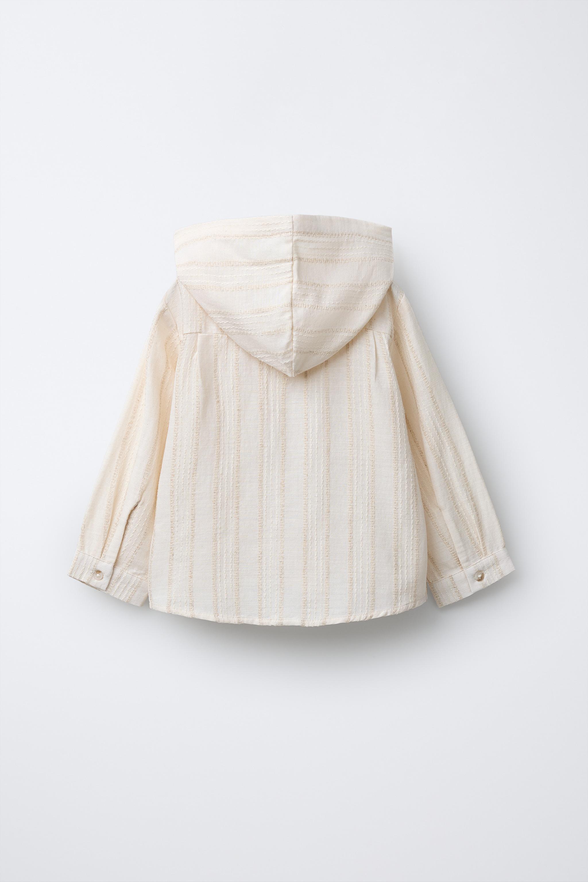 TEXTURED STRIPED HOODIE SHIRT
